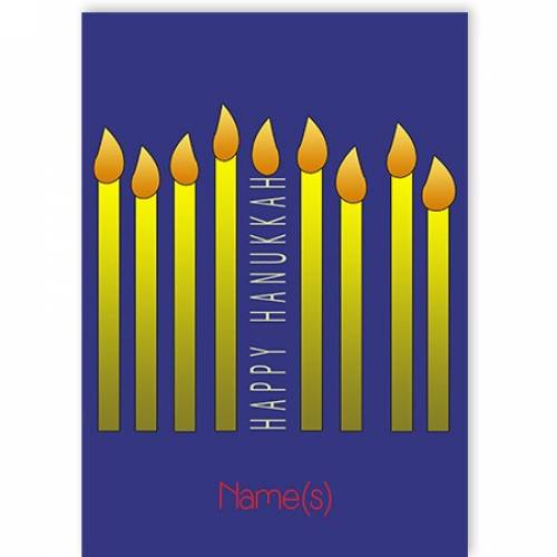 Purple Candles Happy Hanukkah Card