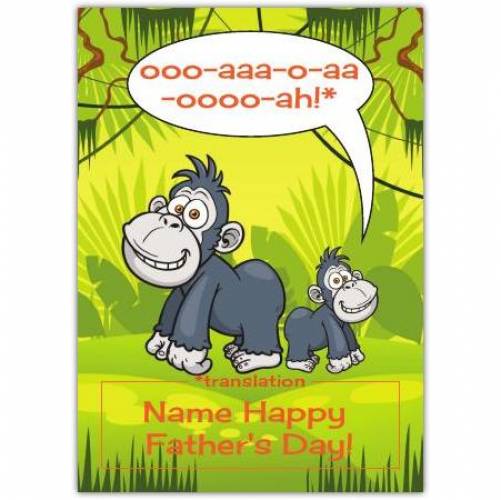 Happy Father's Day Little Monkey Card