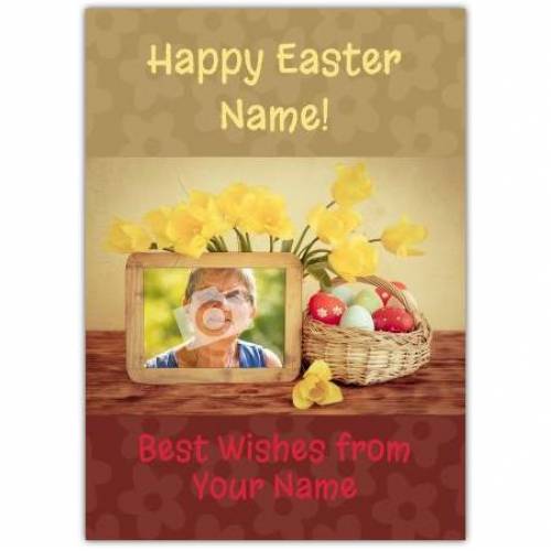 Easter Daffodils And Egg Basket Card