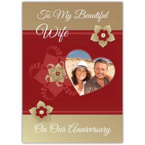 On Our Anniversary Hearts And Flowers Card