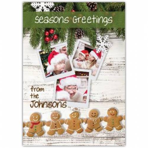 Seasons Greetings Gingerbread And Pine Card