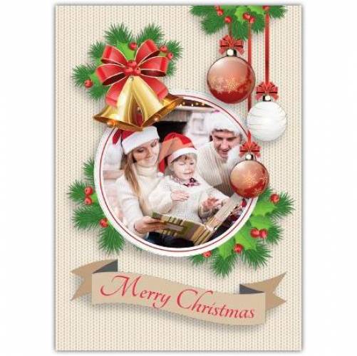 Merry Christmas Photo Bauble Card