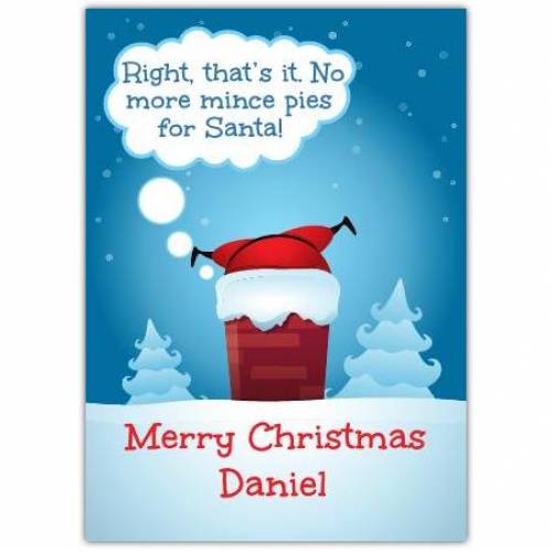 Santa Claus Chimney Merry Christmas Card