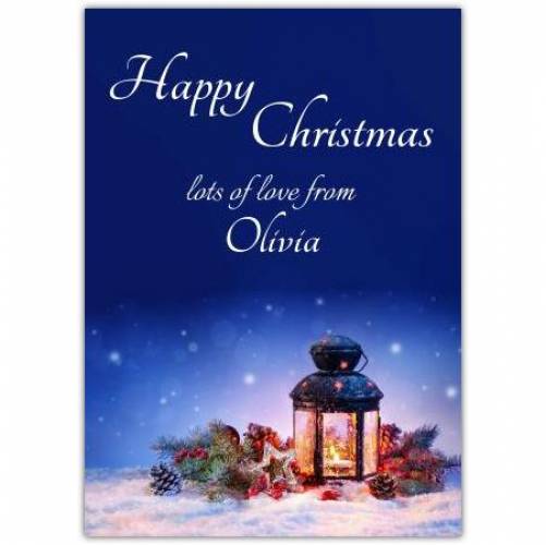 Happy Christmas Lantern Scene Card