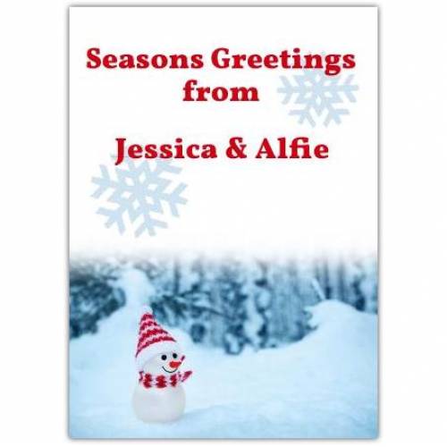 Seasons Greeting Snowman Card