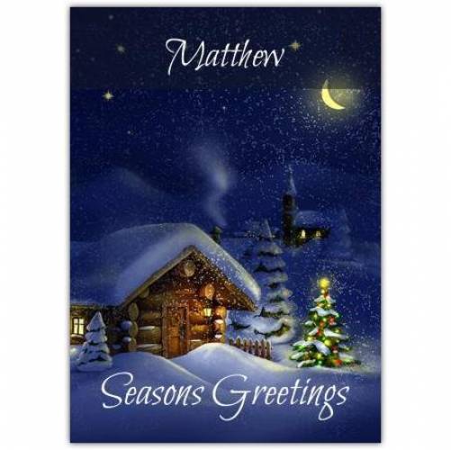 Seasons Greetings By Moonlight Card