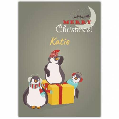 Merry Christmas Penguins Card