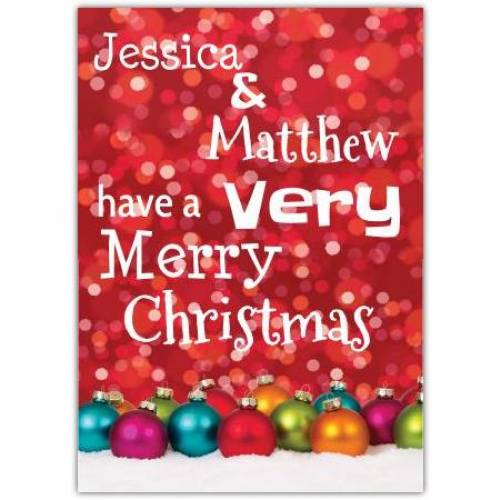 Bauble Very Merry Christmas Card
