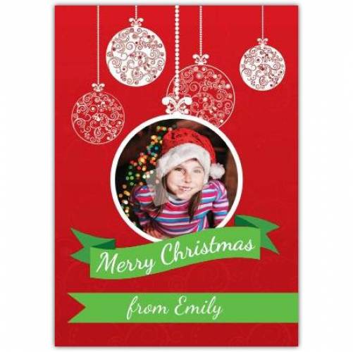 Photo Bauble Christmas Card