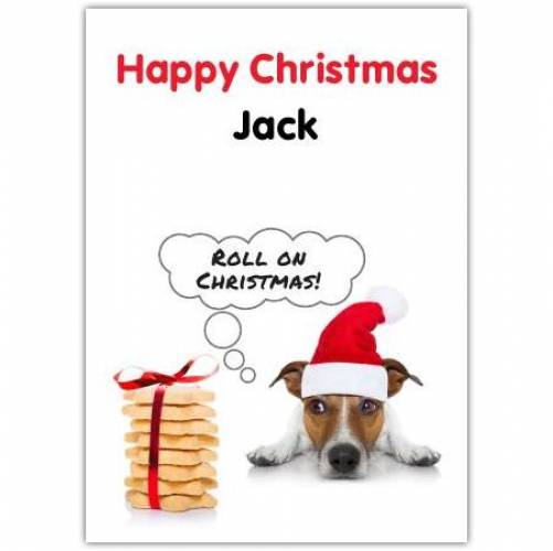 Dog Santa Hat Christmas Card