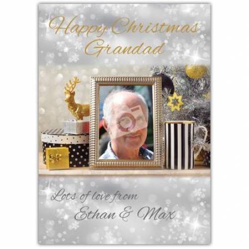 Happy Christmas Grandad Photo Frame Card