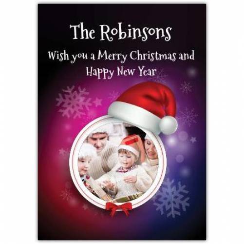 A Family Wish You A Merry Christmas And A Happy New Year Card