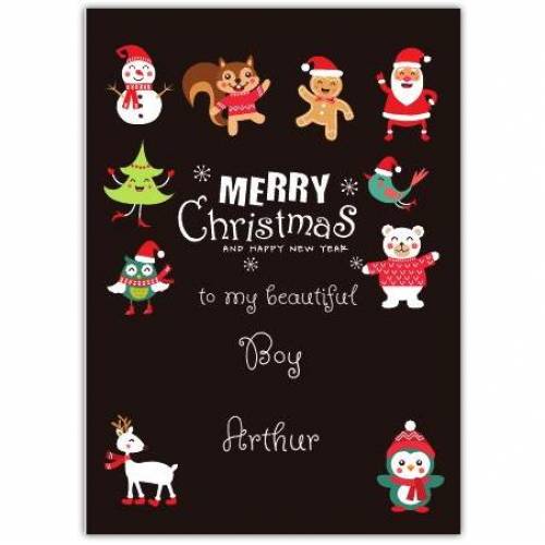 To My Beautiful Boy Merry Christmas And Happy New Year Card