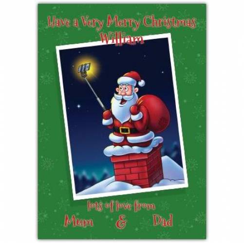 Selfie Santa Claus Merry Christmas Card
