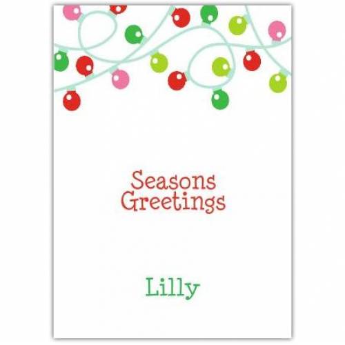 Coloured Lights Seasons Greetings Card
