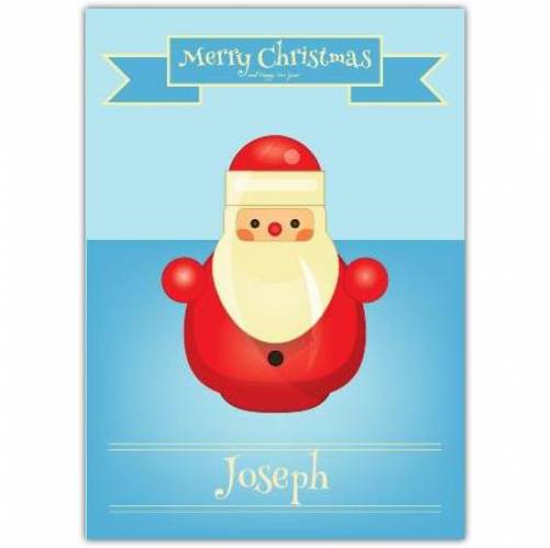 Wooden Toy Santa Merry Christmas Card