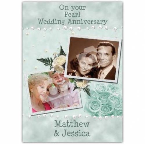 To Couple On Your Pearl 30th Wedding Anniversary Card