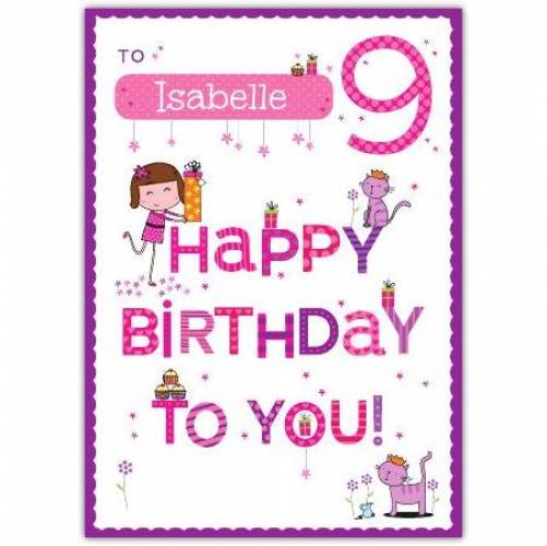 Happy Birthday To You Happy 9th Birthday Card