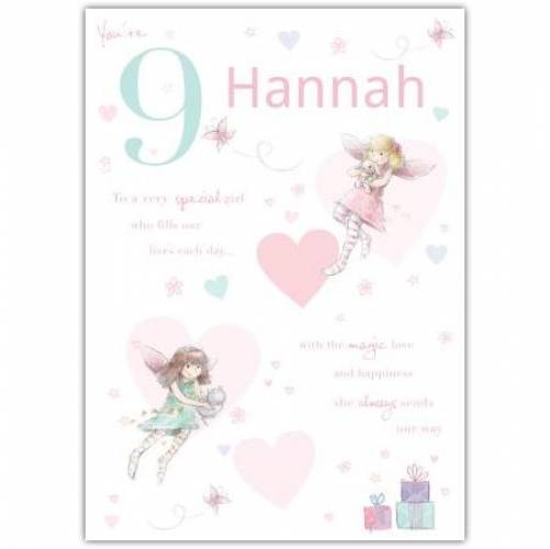 Special Girl Fairy Happy 9th Birthday Card