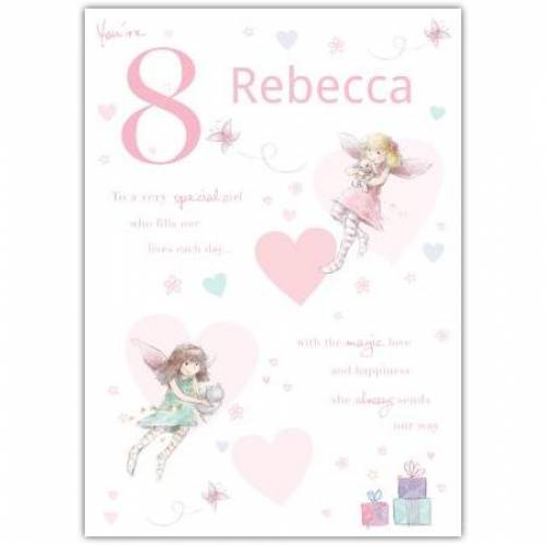 Special Girl Fairy Happy 8th Birthday Card