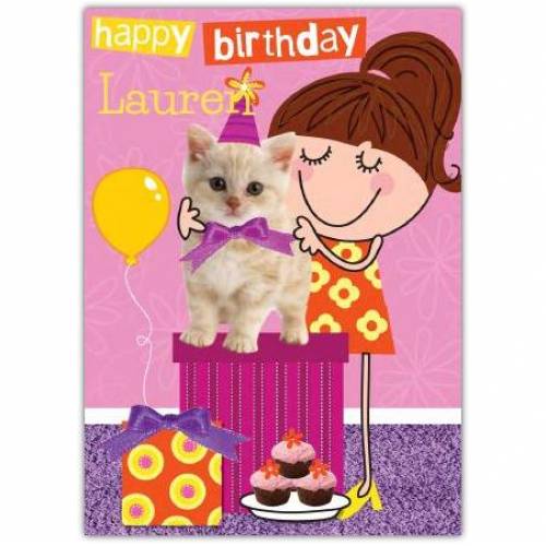 Cute Kitten Happy Birthday Card