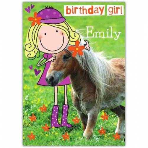 Cute Pony Happy Birthday Card
