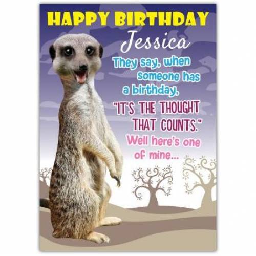 It's The Thought That Counts Birthday Card