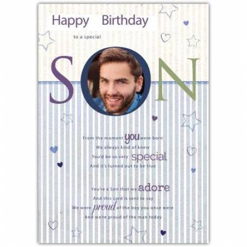 Special Son Photo Birthday Card