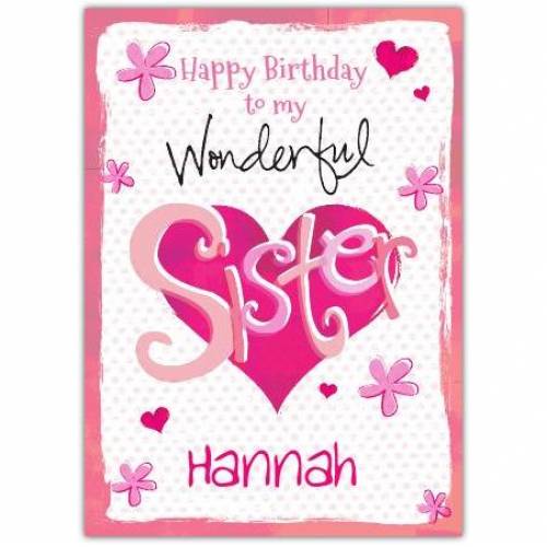 Wonder Sister Hearts Birthday Card