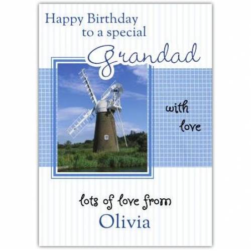 Special Grandad Windwill Birthday Card