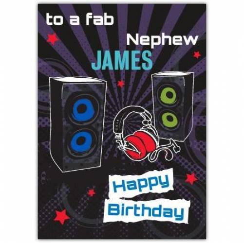 Fab Nephew Music Birthday Card