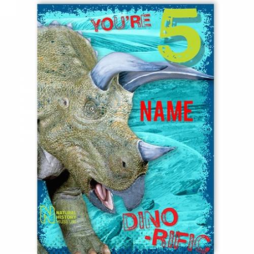 You're 5 Dino-rific Birthday Card