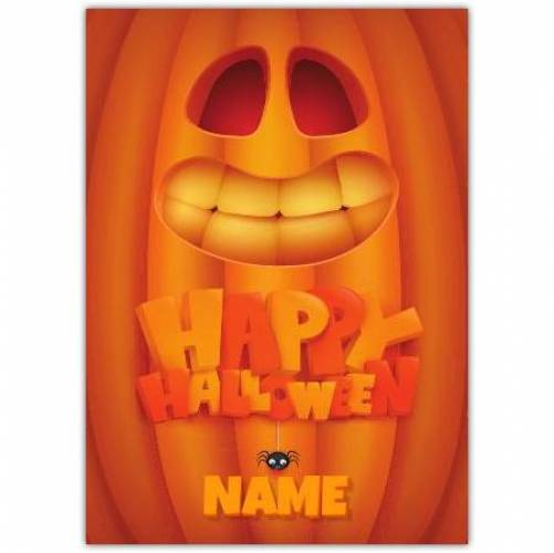 Happy Halloween Pumpkin Smiley Face Card