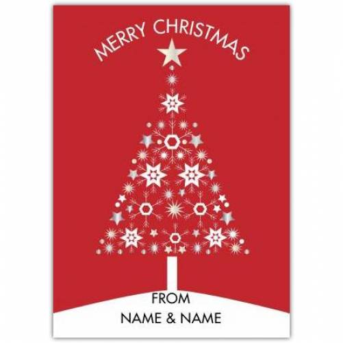Christmas Red Starry Tree Card