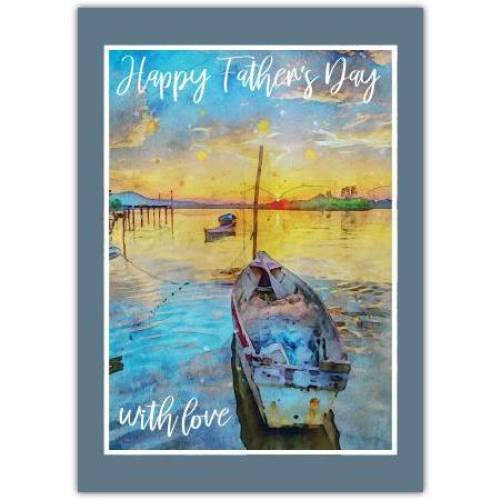 Vintage Sunset Painting Father's Day Greeting Card