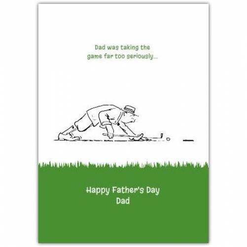 Grass Golfing Father's Day Greeting Card