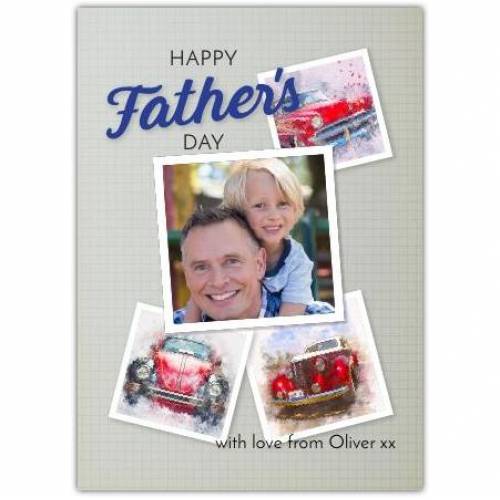 Happy Father's Day One Photo Vintage Motors Card