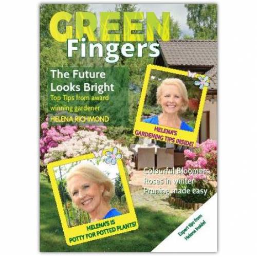 Green Fingers Magazine Gardening Greeting Card