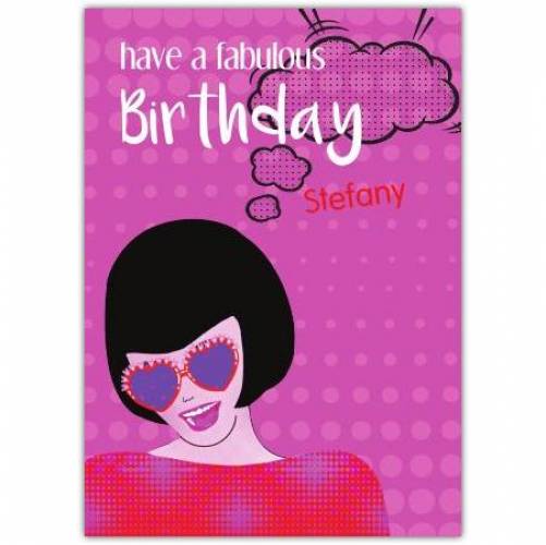Happy Birthday Girl Purple Background Card