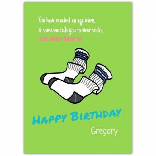 Happy Birthday Socks  Card