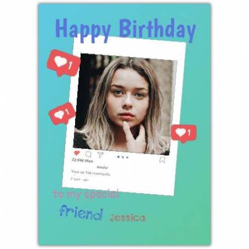 Happy Birthday Instagram Photo Frame  Card