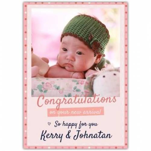 Congratulations So Happy For You Pink One Photo Circles Card