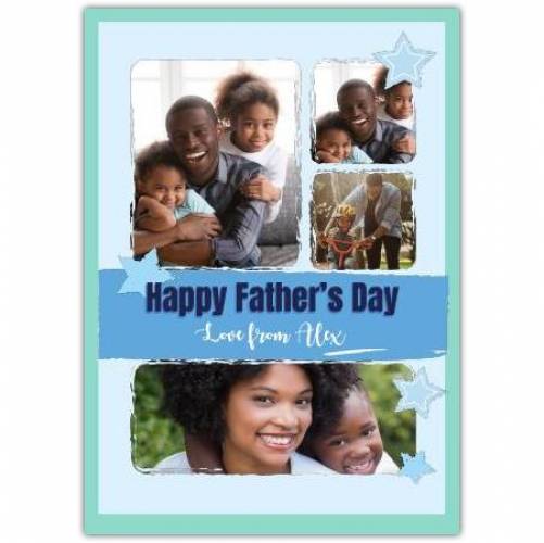 Happy Father's Day Blue Stars  Card