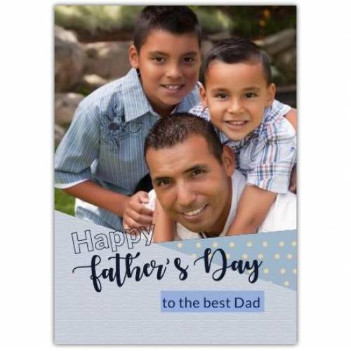 Happy Father's Day Blue And Grey With Dots  Card