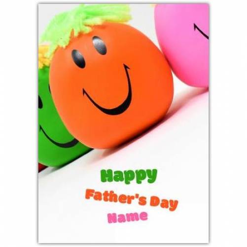 Happy Father's Day Smiley Orange Face Card