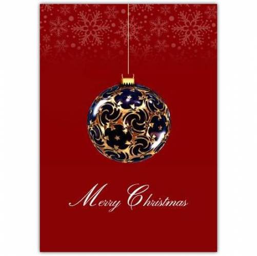 Meryy Christmas Red Background And Bauble  Card