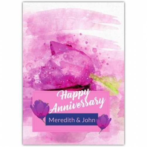 Happy Anniversary Pink Tulips  Card