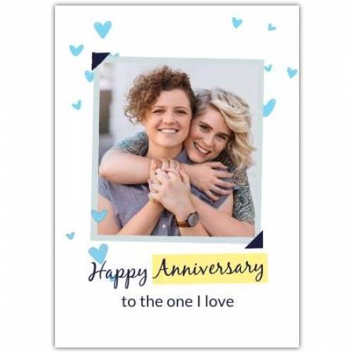 Happy Anniversary To The One I Love With Blue Hearts Card
