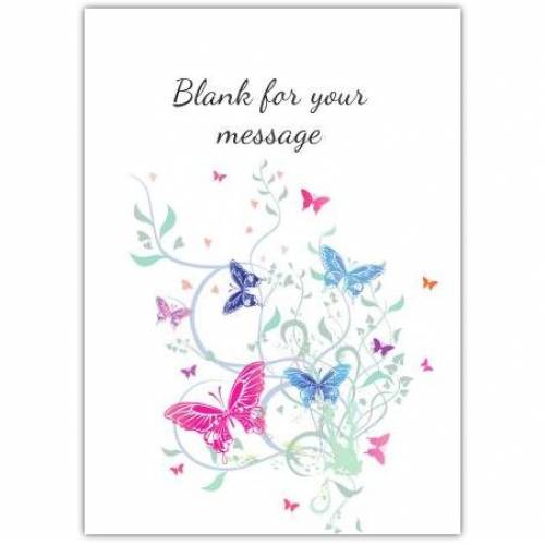 Any Message Colourful Butterflies Card