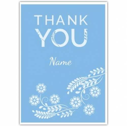 Thank You White Flowers Card